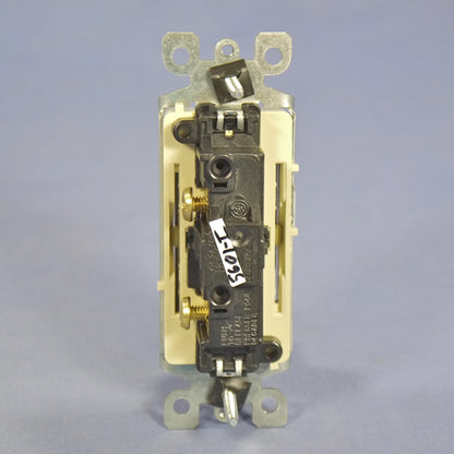 Leviton 5601-I Ivory Decora On/Off Rocker Light Wall Switch 15A Single Pole Bulk