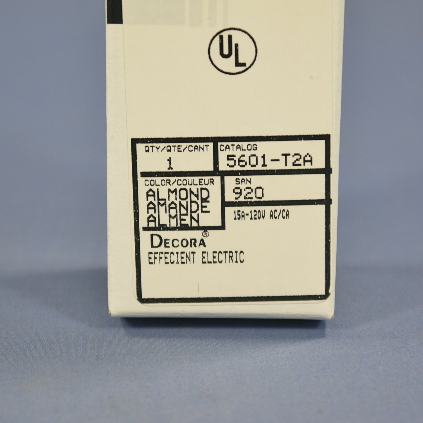 Leviton 5601-T2A Almond 15A Decora Rocker Light Switch 120/277V Single Pole