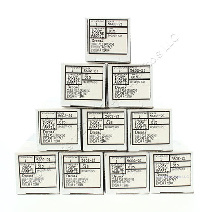 Leviton 5602-2I Ivory Double Pole Decora Rocker Light Switch 15A 120/277VAC 10pc