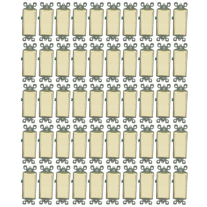 Leviton 5603-2A Almond 3-Way Decora Rocker Wall Light Switch 15A 120/277VAC 50pc