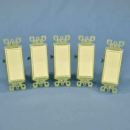 Leviton 5603-2A Almond 3-Way Decora 15A Rocker Wall Light Switches 120/277V 5pcs