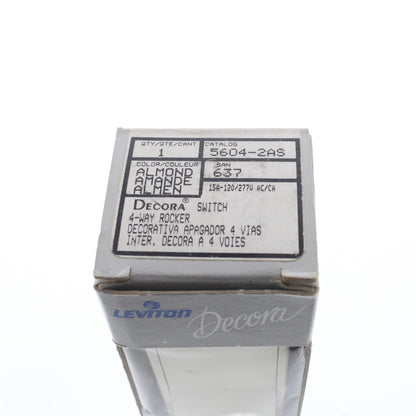 Leviton 5604-2AS Almond 15A 4-Way Decora Light Smooth Rocker Switch 120/277V