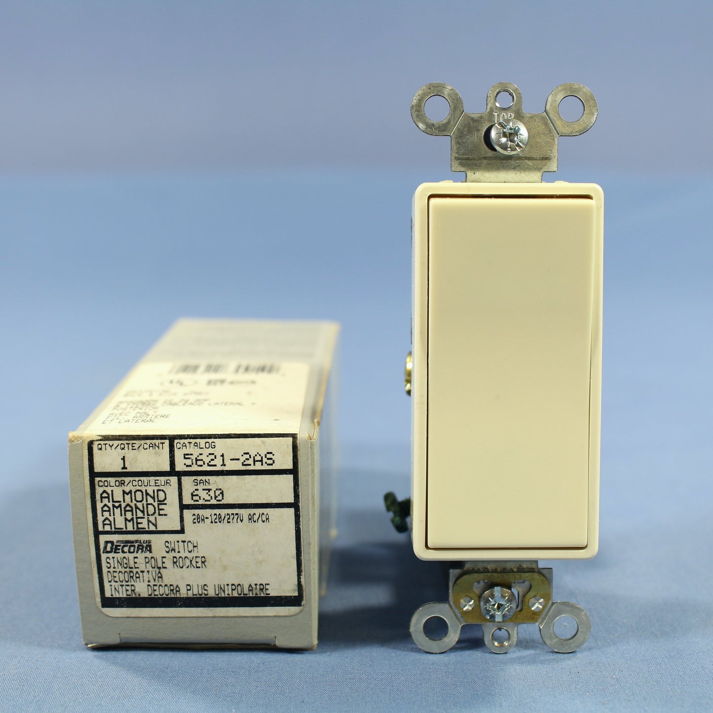 Leviton 5621-2A Almond Commercial Grade Decora 20A Rocker Wall Light Switch