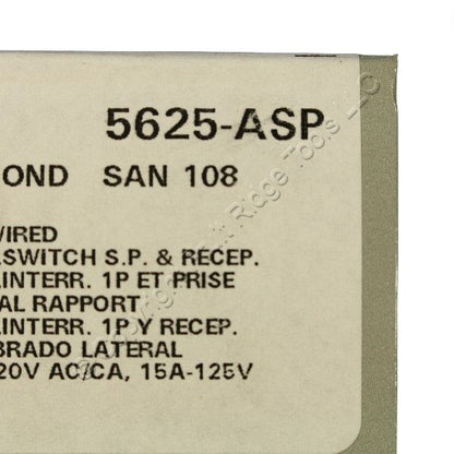 Leviton 5625-A Almond Decora Single Pole Rocker Switch & 15A Receptacle Outlet
