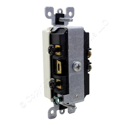 Leviton 5625-A Almond Decora Single Pole Rocker Switch & 15A Receptacle Outlet