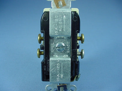 Leviton 5625-I Ivory Decora Single Pole Toggle Switch 5-15R 15A Receptacle Bulk