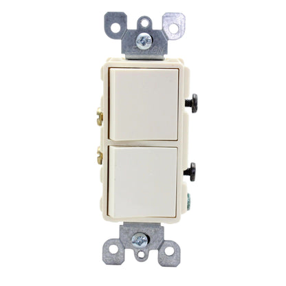 Leviton Scratched Lt Almond Decora Duplex Rocker Light Switch Duplex 15A 5634-T
