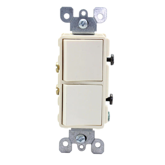 Leviton Scratched Lt Almond Decora Duplex Rocker Light Switch Duplex 15A 5634-T