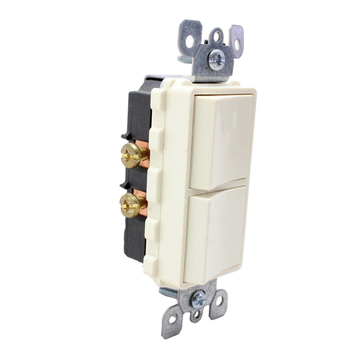 Leviton Scratched Lt Almond Decora Duplex Rocker Light Switch Duplex 15A 5634-T