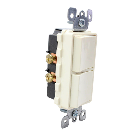 Leviton Scratched Lt Almond Decora Duplex Rocker Light Switch Duplex 15A 5634-T