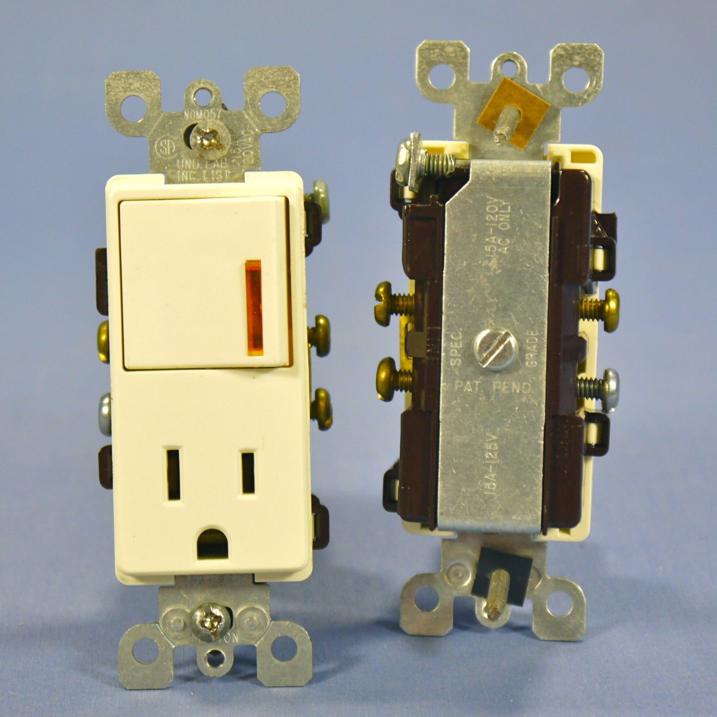 Leviton 5647-A Almond Decora Lighted Rocker Switch Receptacle Outlet 15A 10-Pack