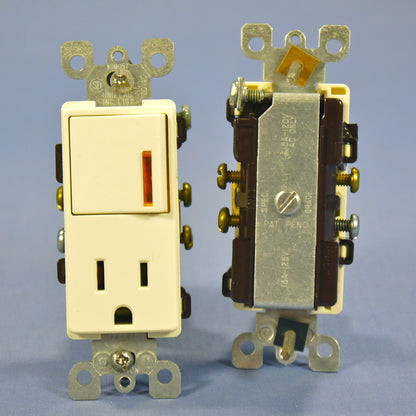 Leviton 5647-A Almond Decora Lighted Rocker Switch Receptacle Outlet 15A 10-Pack
