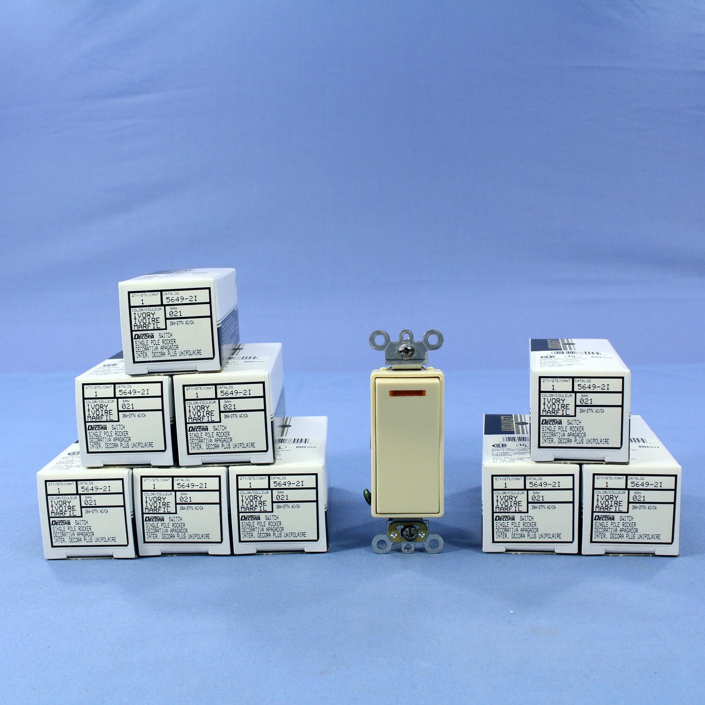 Leviton 5649-2I Ivory Decora Lighted Commercial Rocker Light Switches 277V 10pcs