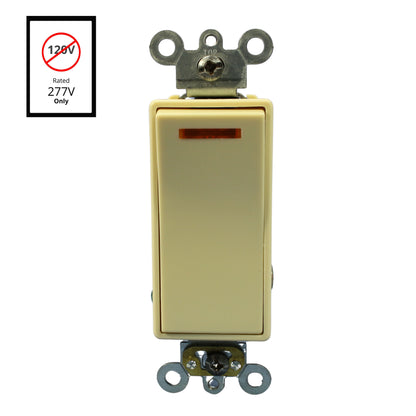 Leviton 5649-2I Ivory Decora Lighted Commercial Rocker Light Switches 277V 10pcs