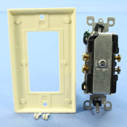 Leviton Almond Decora Combination Rocker Light Switch & Receptacle 15A 5678-A