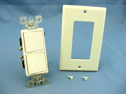 Leviton 5679-A Almond Combination Decora Commercial Duplex Rocker Switch