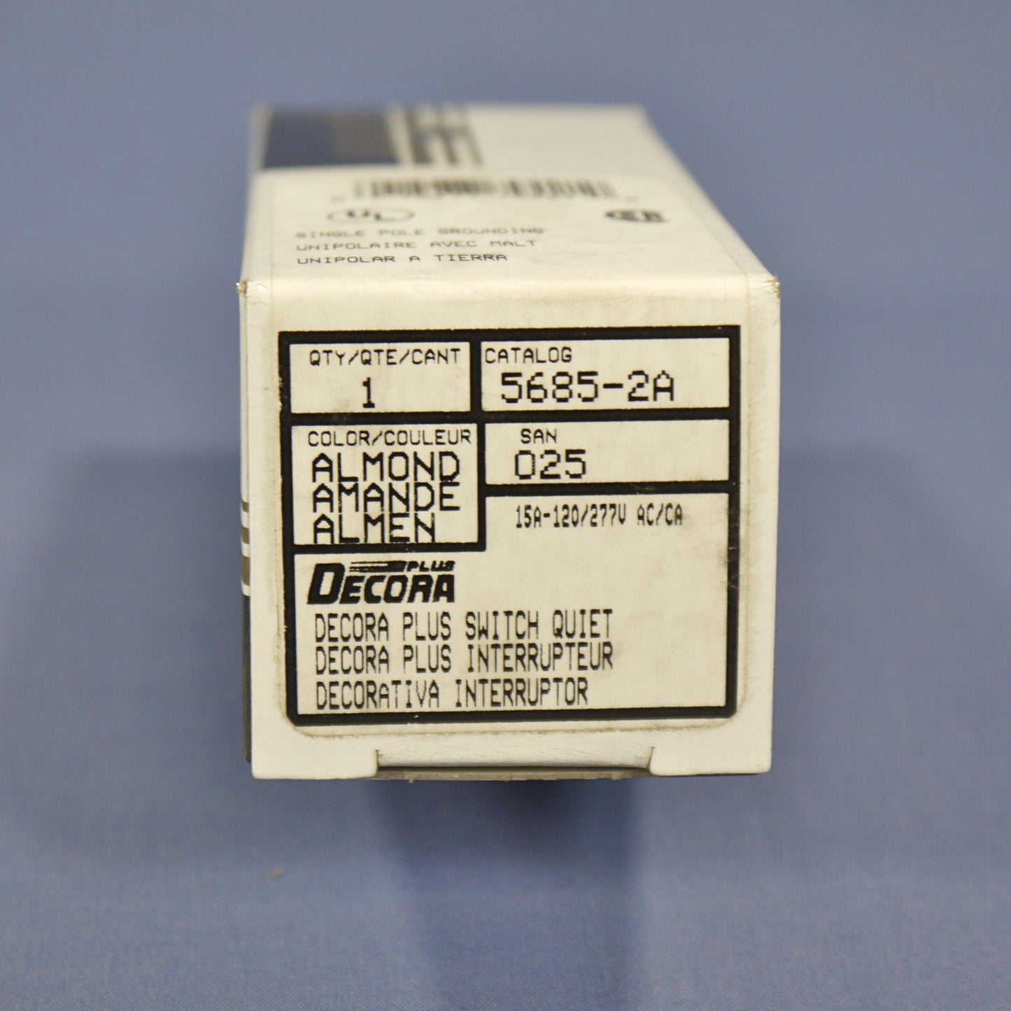 Leviton 5685-2A Almond SPDT Maintained Center-OFF Commercial Rocker Switch 15A