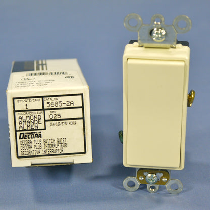 Leviton 5685-2A Almond SPDT Maintained Center-OFF Commercial Rocker Switch 15A