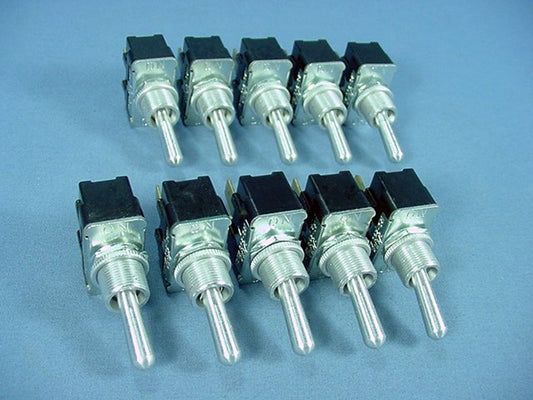 Leviton 5721 SPST Toggle Switch ON-OFF 15A-125V 10A-250V Quick-Connect 10-Pack