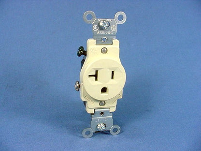 Leviton Almond Commercial Single Outlet Receptacle 5-20R 20A 125V Bulk 5801-A