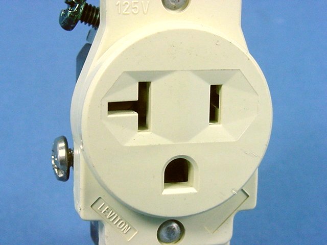Leviton Almond Commercial Single Outlet Receptacle 5-20R 20A 125V Bulk 5801-A