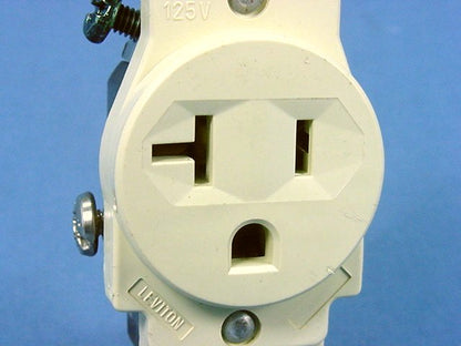 Leviton Almond Commercial Single Outlet Receptacle 5-20R 20A 125V Bulk 5801-A
