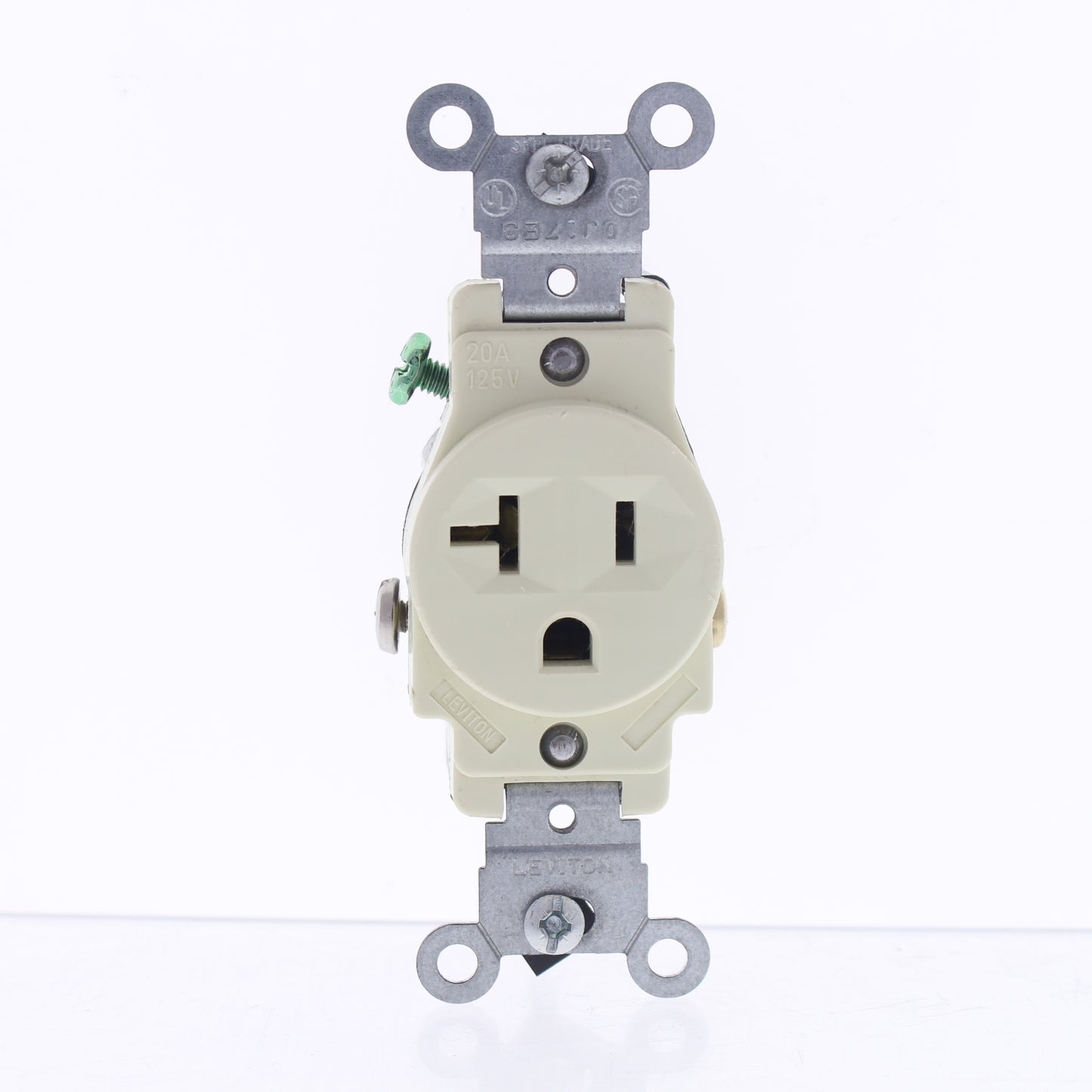 Leviton Almond Scratched Single Outlet Receptacle 5-20R 20A 125V Bulk 5801-A