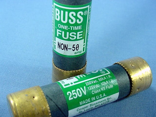 Leviton 58050 Class K5 One-Time Use 3" Buss Cartridge Tube Fuses 50A 250V 2pk
