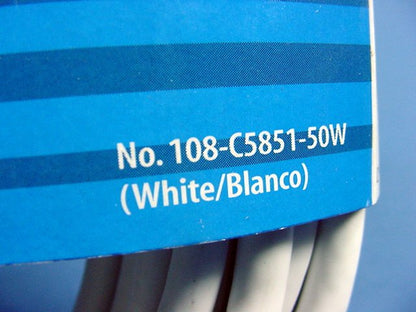 Leviton White 50' Coaxial Video Cable RG59 Plugs 75-Ohm F-Type Wire C5851-50W