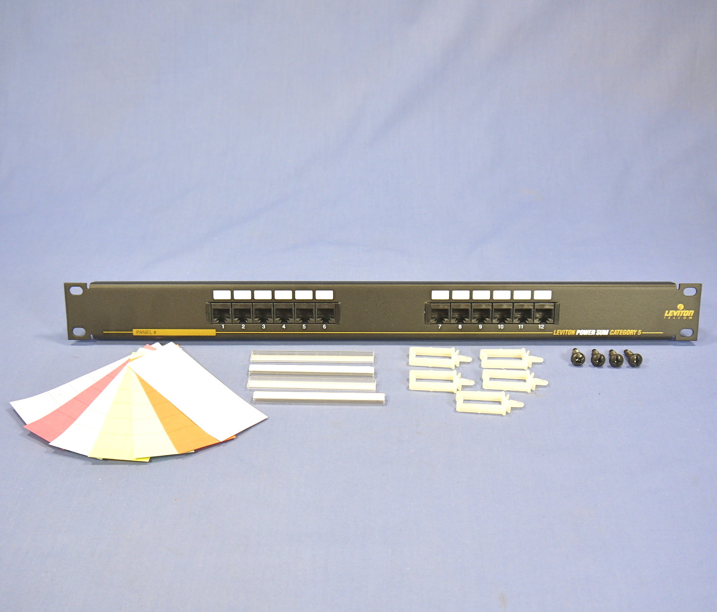 Leviton 19" Cat 5 12-Port Type T568A Wiring Patch Panel Rack Mount 59485-A12