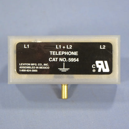 Leviton Clear Ice 3-Position Phone FAX Modem Surge Protector Module 5954-CT4