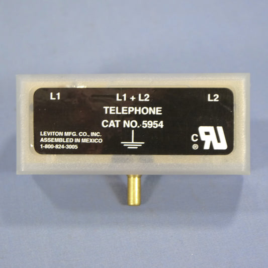 Leviton Clear Ice 3-Position Phone FAX Modem Surge Protector Module 5954-CT4