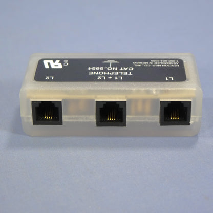 Leviton Clear Ice 3-Position Phone FAX Modem Surge Protector Module 5954-CT4