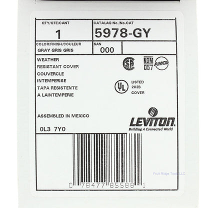 Leviton Gray Raintight-While-In-Use Outdoor Single Receptacle Cover 5978-GY