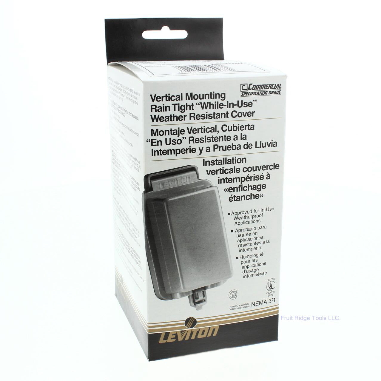Leviton Gray Raintight-While-In-Use Outdoor Single Receptacle Cover 5978-GY