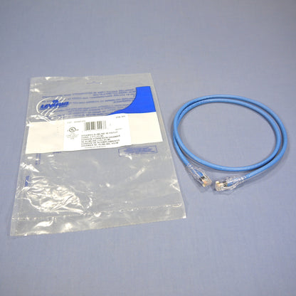 Leviton 5D460-3L Blue 5e 3ft Ethernet Cable Patch Cord Network Gigamax Slimline