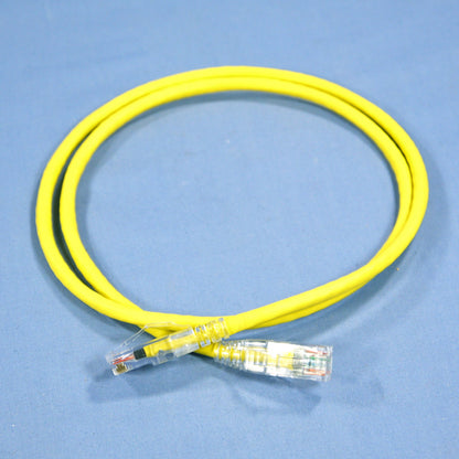 Leviton 5D460-3Y Yellow Cat5e 3ft Ethernet Cable Data Patch Cord Network Booted