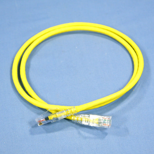 Leviton 5D460-3Y Yellow Cat5e 3ft Ethernet Cable Data Patch Cord Network Booted