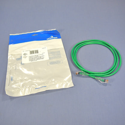 Leviton 5D460-5G Green 5ft Ethernet Cable Patch Cord Network Gigamax Slimline