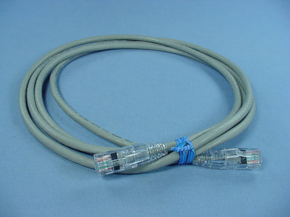 Leviton 5D460-7S Gray Cat5e 7ft Ethernet Cable Data Patch Cord Network Booted