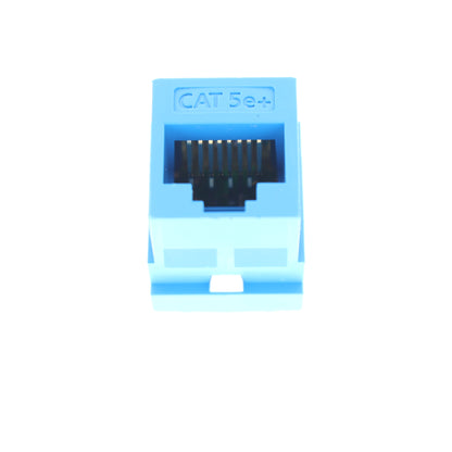 Leviton 5E1FP 1-Gang Stainless Steel 1-Port Quickport Cover w/ Blue Cat 5E+ Jack