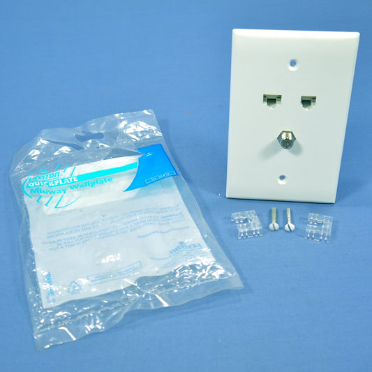 Leviton 5EA10-M3W White 1-Gang Thermoplastic Unbreakable Midway Wallplate Cover