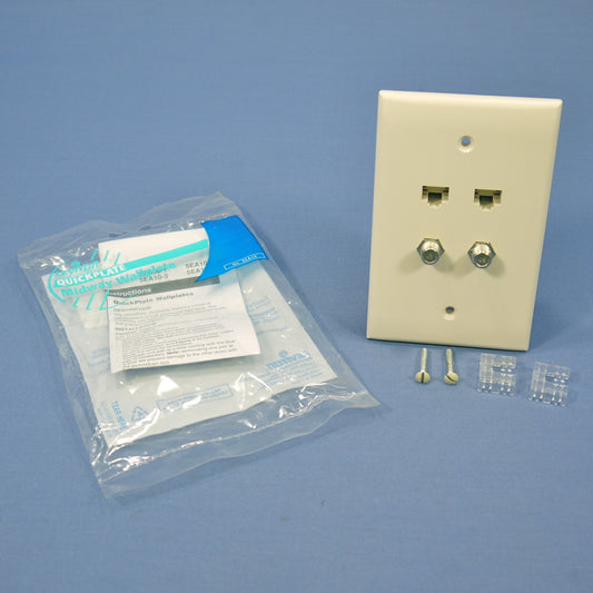 Leviton 5EA10-M4T Light Almond 1-Gang Unbreakable Nylon Midway Wallplate Cover