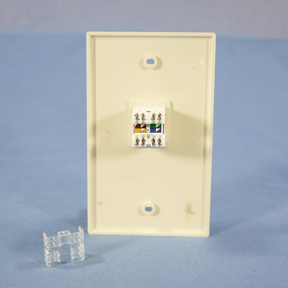 Leviton 5EA10-S1T Light Almond 1-Gang 1-Data Jack Unbreakable Wallplate Cover