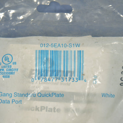 Leviton 5EA10-S1W White Unbreakable 1-Gang 1-Cat 5e Jack Nylon Wallplate Cover