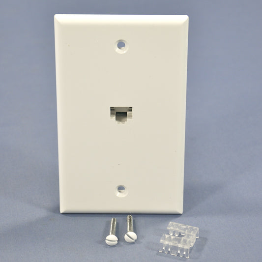 Leviton 5EA10-S1W White Unbreakable 1-Gang 1-Cat 5e Jack Nylon Wallplate Cover