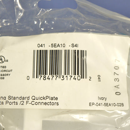 Leviton 5EA10-S4I Ivory 1-Gang Cat5e Coax Unbreakable Standard Wallplate Cover