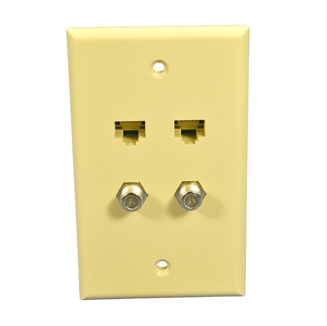 Leviton 5EA10-S4I Ivory 1-Gang Cat5e Coax Unbreakable Standard Wallplate Cover