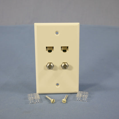 Leviton 5EA10-S4T Light Almond 1-Gang Unbreakable Nylon Standard Wallplate Cover