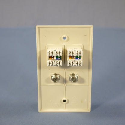 Leviton 5EA10-S4T Light Almond 1-Gang Unbreakable Nylon Standard Wallplate Cover